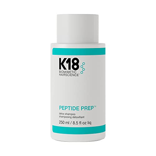 K18 Peptide Prep Detox Shampoo - Color Safe Clarifying Shampoo for Build Up Removal - Gently Removes Dirt, Oil + Metals from Hard Water with Activated Charcoal + Salicylic Acid (8.5 Fl oz) | Amazon (US)