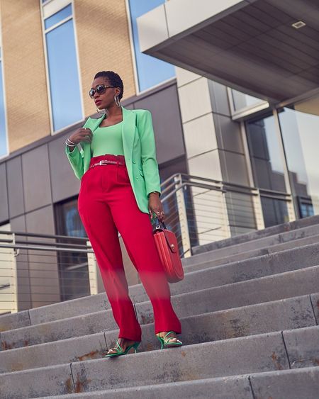 Shake up the humdrum with some bold color-blocking action! This look features wardrobe staples in striking hues for an energizing effect. Shop these pieces while you can! I typically wear a size 8 in blazers but sized up to a 10 with this one. Bag: myTomoli.com

#LTKover40 #LTKstyletip #LTKworkwear