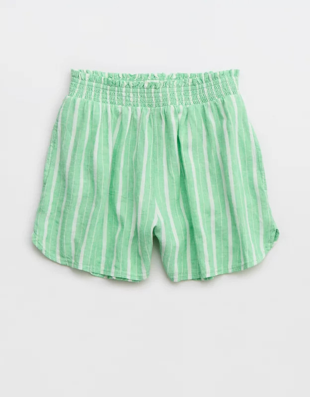 Aerie Pool-To-Party Linen Edition High Waisted Short | American Eagle Outfitters (US & CA)