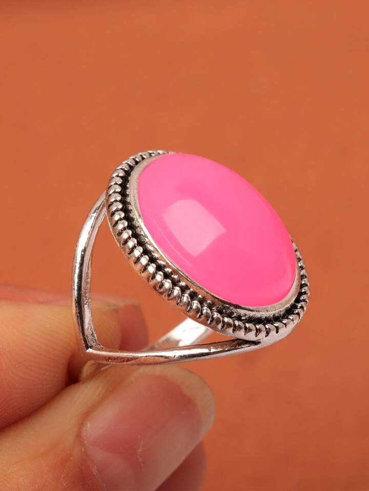 1pc Versatile Zinc Alloy Oval Ring For Women For Daily Decoration | SHEIN