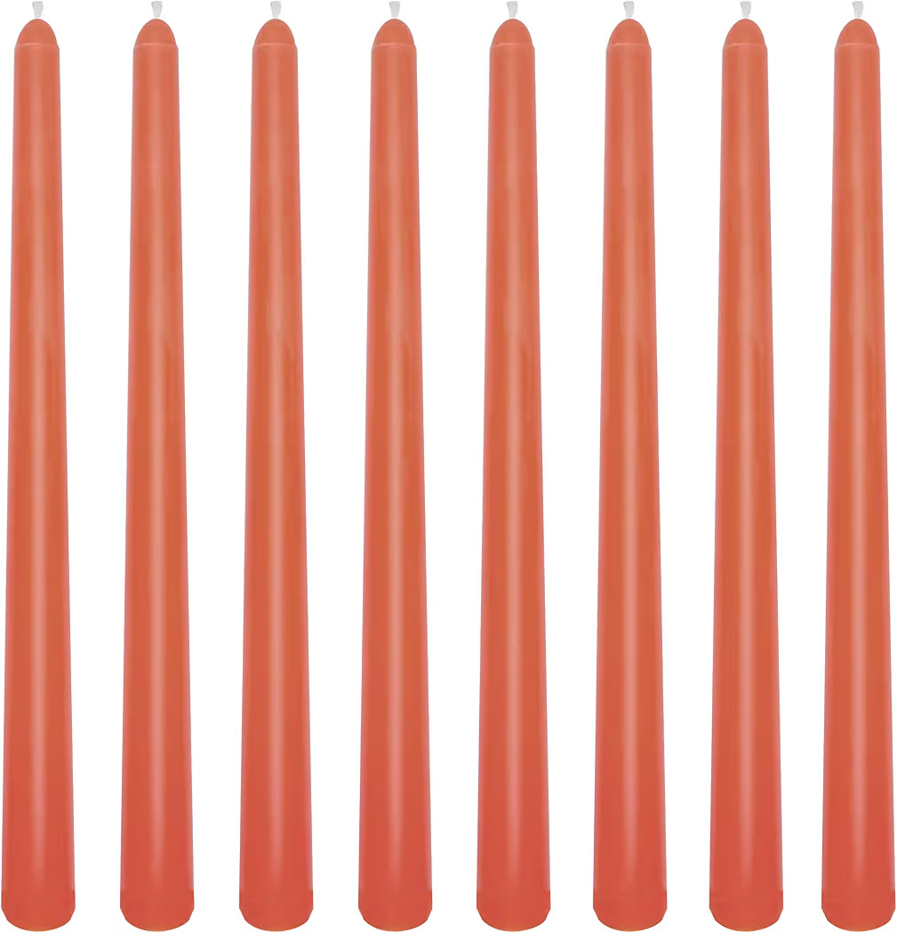 8 Pack 10 Inch Burnt-Orange Smooth Taper Candle Set, 7/8 Inch Unscented Driples Candlesticks for ... | Amazon (US)