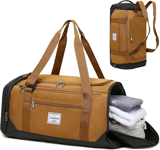 Laripwit Gym Bags for Men, 40L Medium Sports Travel Duffel Bag with Shoe Compartment & Wet Pocket... | Amazon (US)