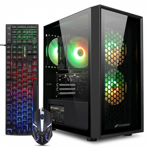 STGAubron Gaming PC Desktop Computer, Intel i7 Xeon E5, Radeon RX 550 4G, 16GB RAM, 512GB SSD, WiFi 6, BT 5.0, RGB Fan x 3, Windows 11 Home | Amazon (US)
