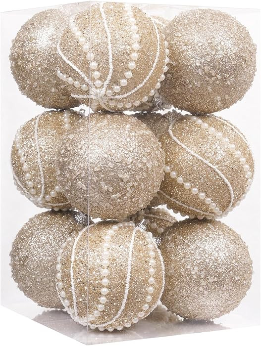 3.15" 12pcs Christmas Ball Ornaments Sequin Shatterproof Christmas Tree Ornaments DecorativeHangi... | Amazon (US)