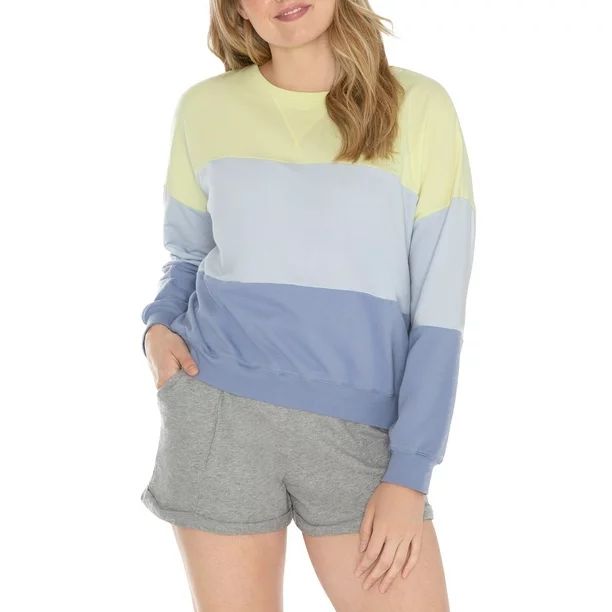kindly Yours Colorblock Pullover Lounge Sweatshirt (Women's) - Walmart.com | Walmart (US)
