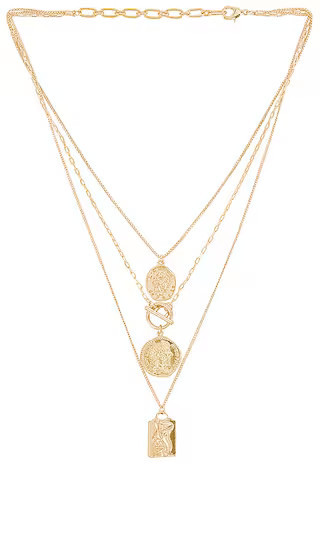 Layered Coin Necklace in Gold | Revolve Clothing (Global)