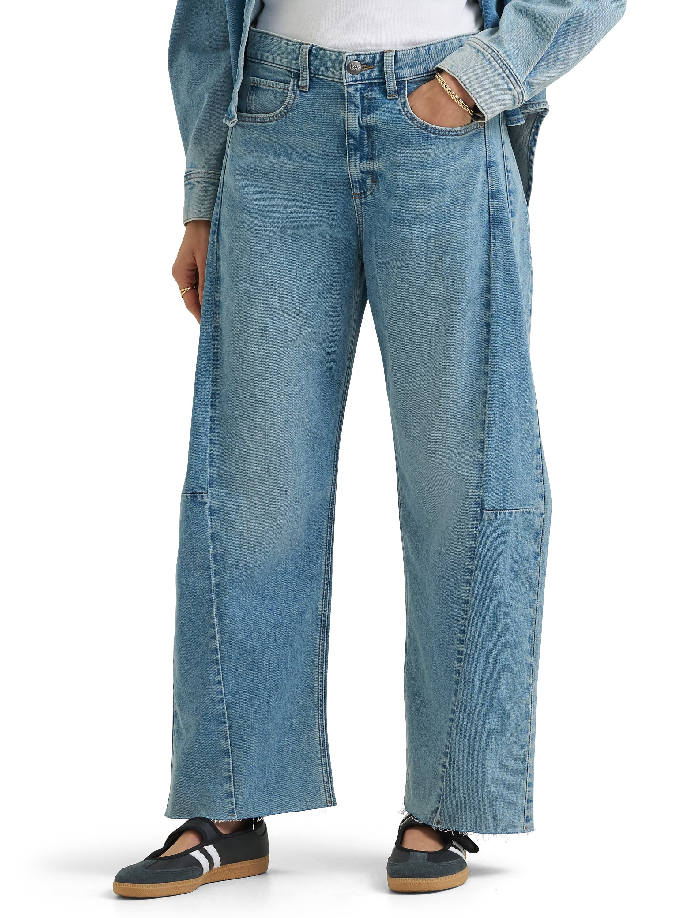Lee® Women's Rider Low Slung Barrel Leg Denim Jeans | Walmart (US)