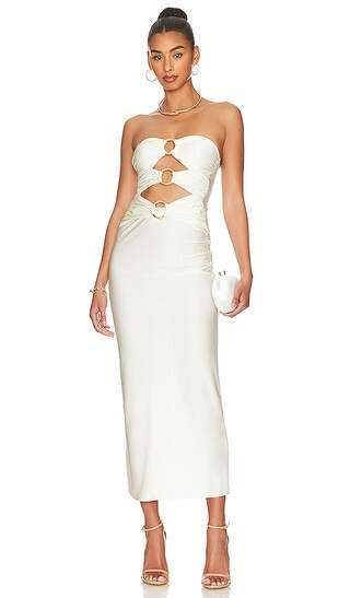 Lily Midi Knit Dress in Cream | Bride To Be | Honeymoon Dress | Bachelorette | Bride Outfits Wedding | Revolve Clothing (Global)