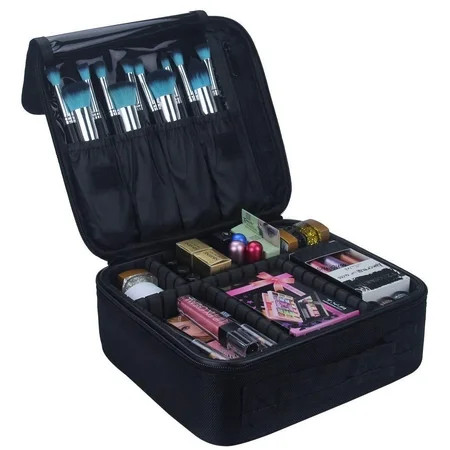 Relavel Travel Makeup Train Case Makeup Cosmetic Case Organizer Portable Artist Storage Bag with Adj | Walmart (US)