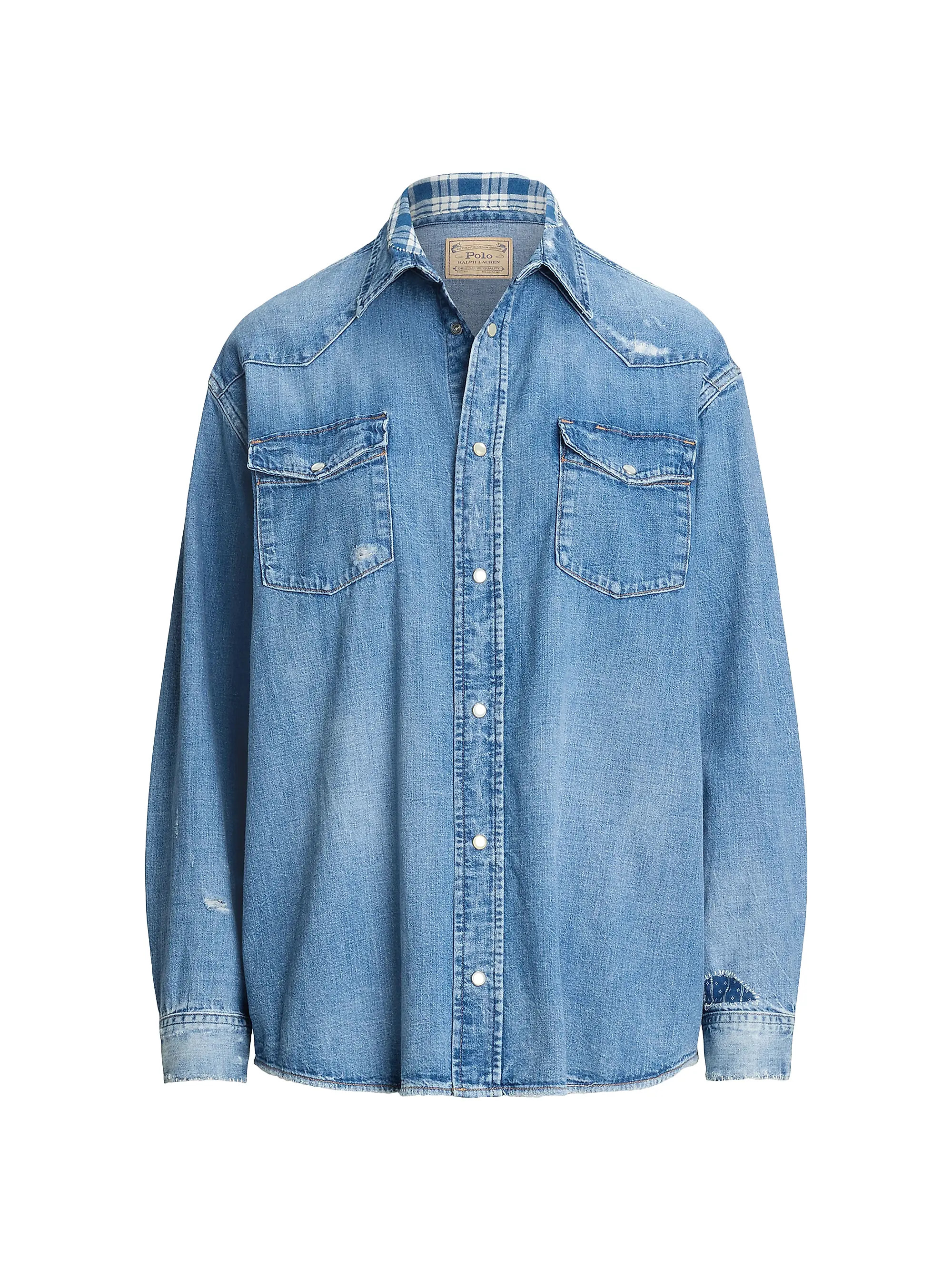 Denim Oversized Western Shirt | Saks Fifth Avenue