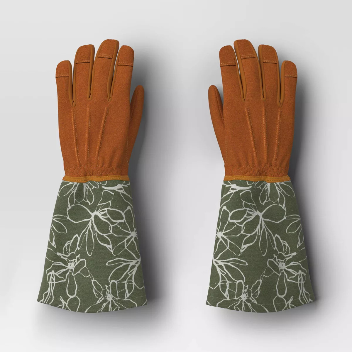 Duck Canvas Scribble Floral Rose Picker Gloves One Size Green - Threshold™ | Target