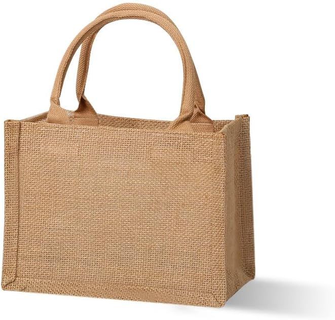 6pcs Mini burlap tote bag-Bridesmaid Bags burlap bags with handles for women bride beach bag,groc... | Amazon (US)