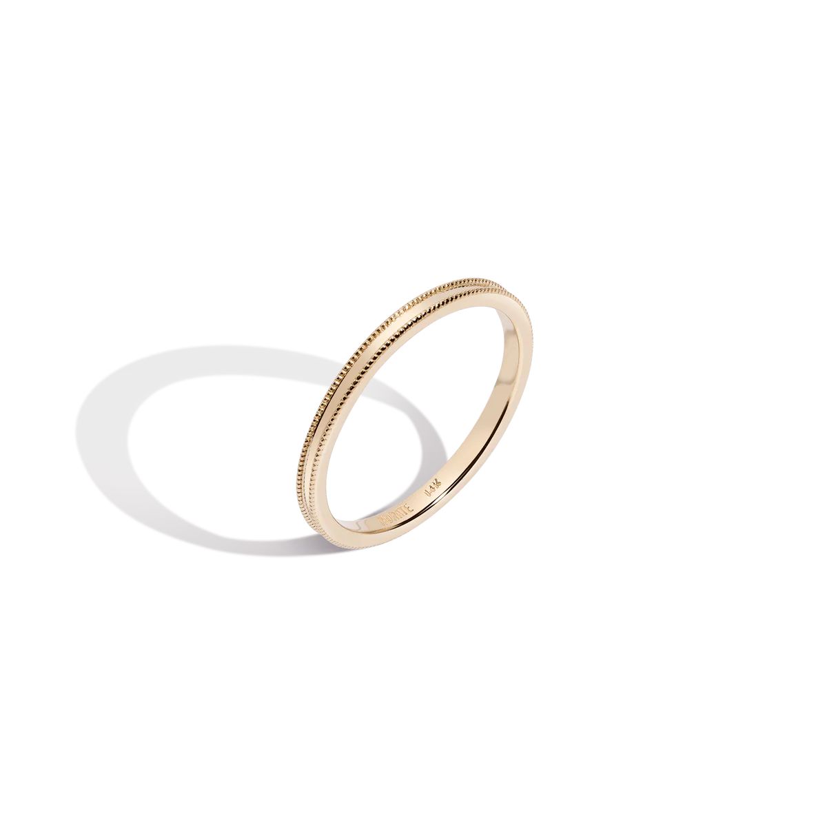 Gold Deco Milgrain Stackable Ring | AUrate New York
