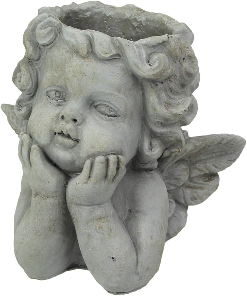 A&B Home Cherub Angel Outdoor Planter - 8" - Gray Finish | Amazon (US)
