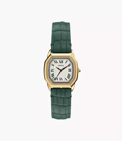 Harlow 27mm Three-Hand Green Croco Leather Watch | Fossil (US)