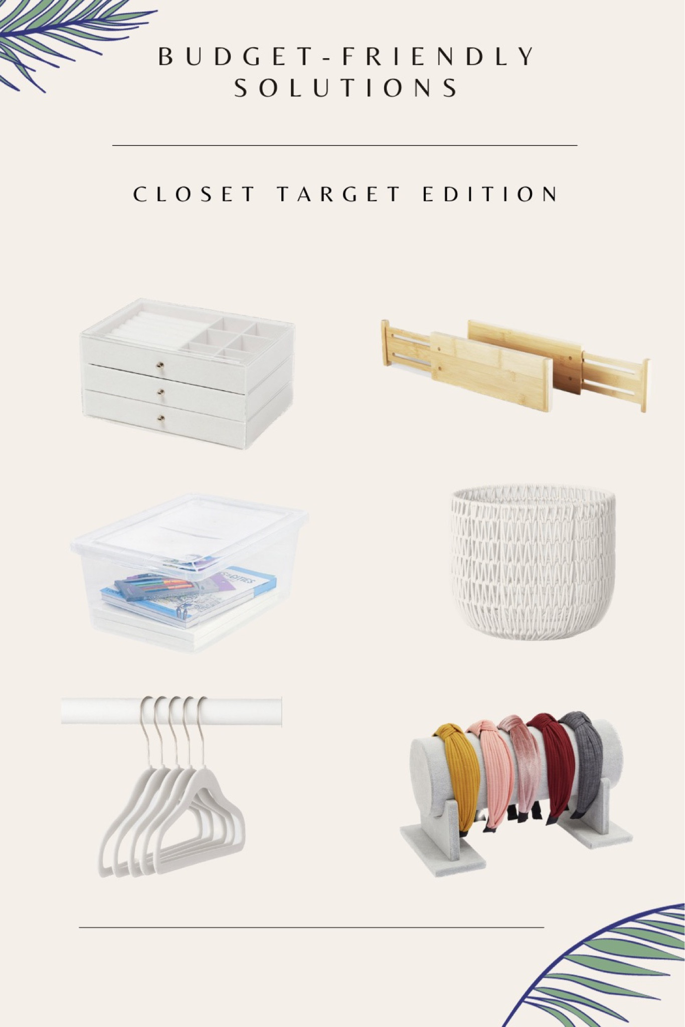 Budget-friendly. Closet Target Edition✨ 5pk Kids' Flocked Hangers White - Brightroom. Juvale Headband Holder Organizer. Rope Basket Cream - Threshold. Set of 2 Bamboo Expandable Drawer Dividers - Brightroom. IRIS USA Plastic Storage Bin Tote Organizing Container. 3 Drawer Acrylic Accessory Organizer - Brightroom. 

#LTKkids #LTKhome #LTKfamily