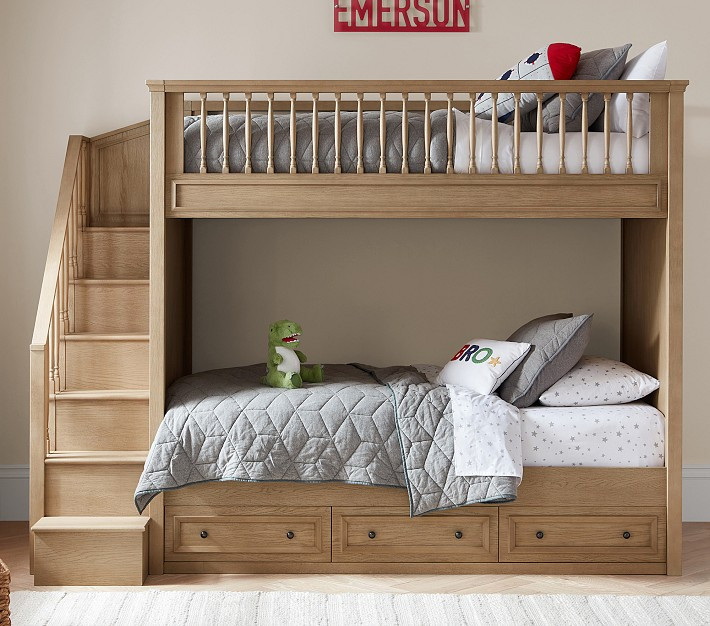 Fillmore Twin-Over-Twin Stair Bunk Bed | Pottery Barn Kids