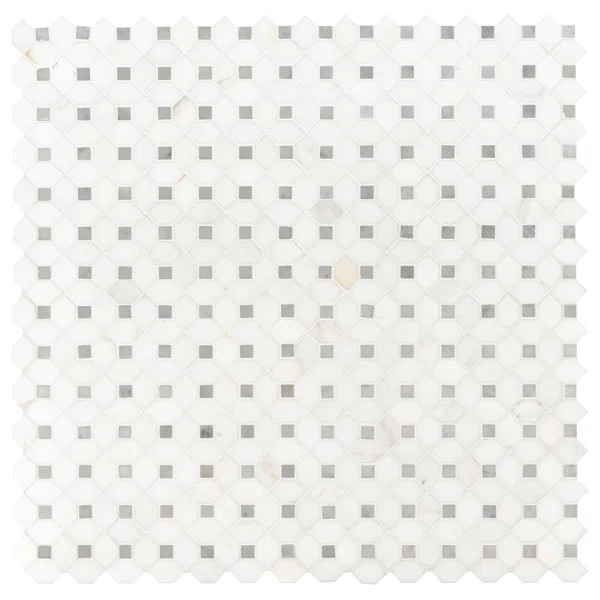 Bianco Dolomite 12.4 in. x 12.4 in. Polished Marble Mosaic Tile | Wayfair North America