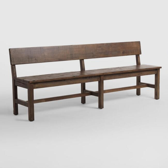 Distressed Brown Wood Gulianna Extra Long Dining Bench | World Market