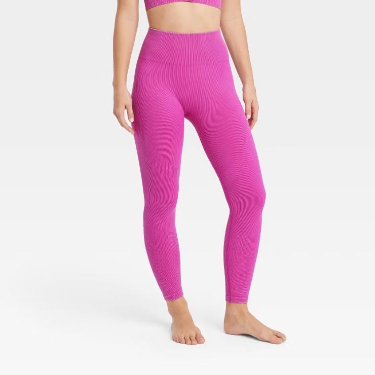 Women's High-Rise Ribbed Seamless 7/8 Jeggings - JoyLab™ | Target