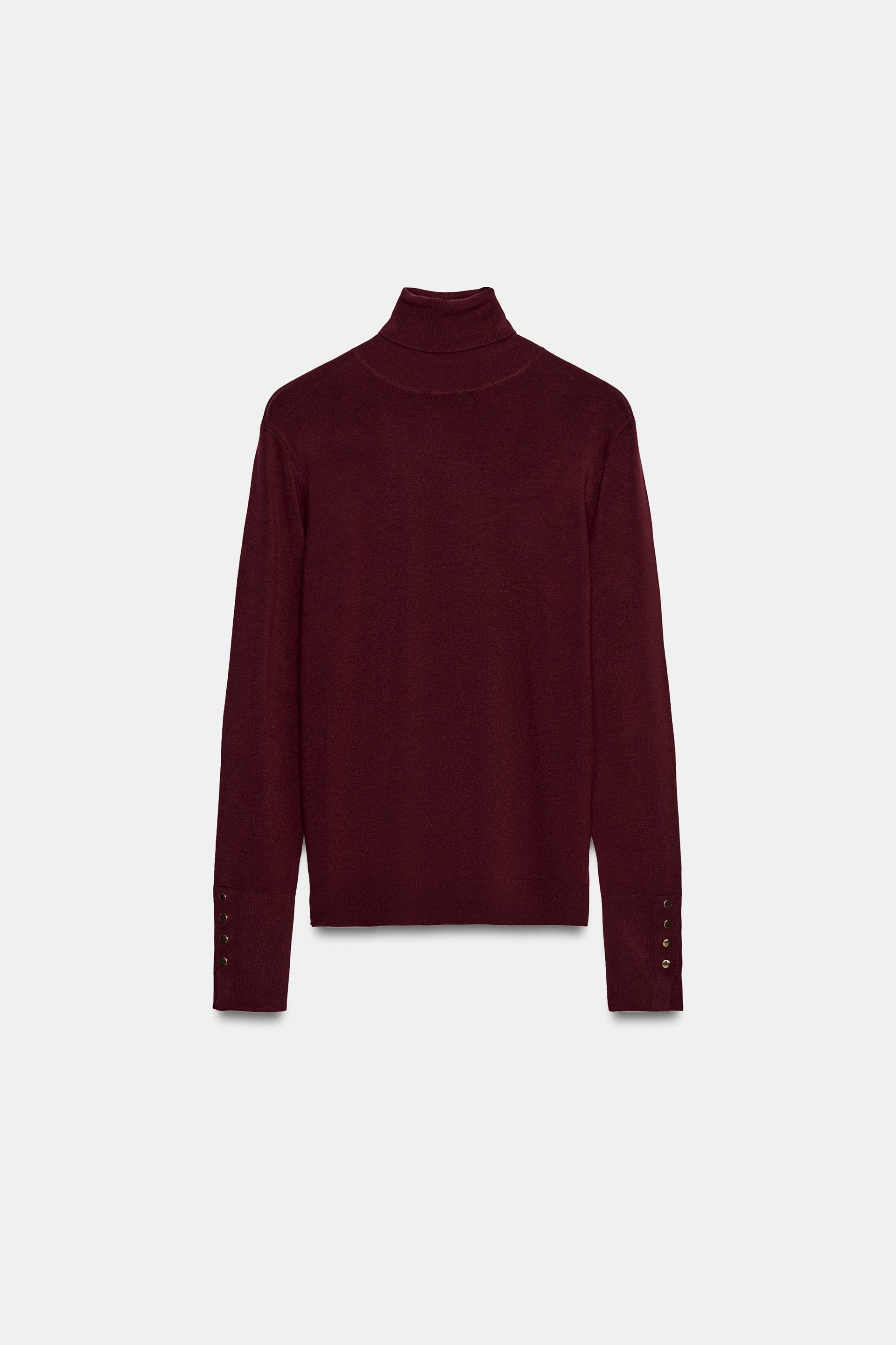 Zara - Basic Mock Neck Sweater - Black - S - Woman | Zara US