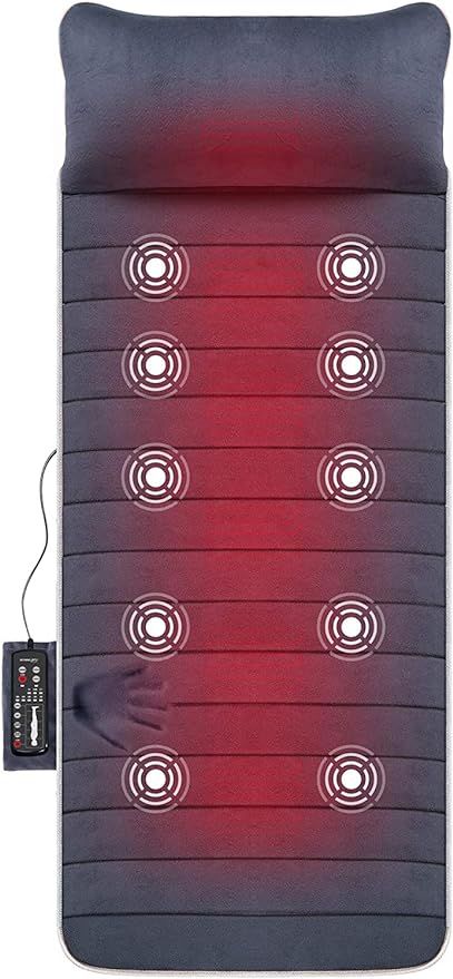 SNAILAX Memory Foam Massage Mat with Heat, 6 Therapy Heating pad,10 Vibration Motors Massage Matt... | Amazon (US)
