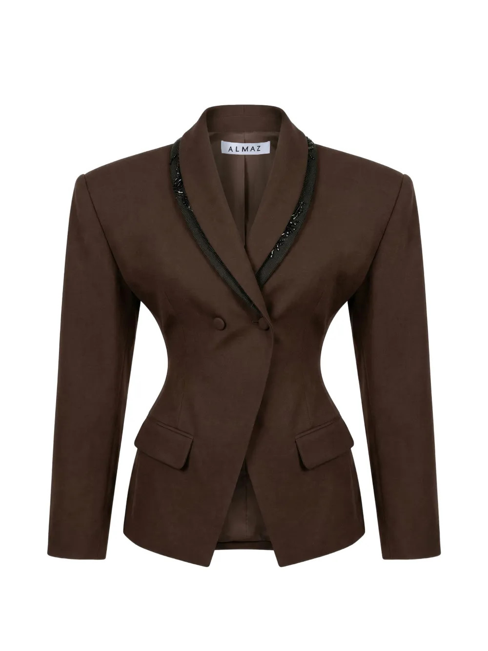 Almaz Hourglass bead-embellished Blazer | Brown | FARFETCH FR | Farfetch Global