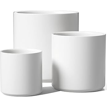 LE TAUCI Ceramic Plant Pots Indoor, 10 Inch 8 Inch 6 Inch Planters for Indoor Plants, Mid-Century... | Amazon (US)