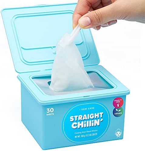 I DEW CARE Straight Chillin' | Pack of 30 Cooling Aloe Sheet Masks | Korean Skin Care | Self Care... | Amazon (US)