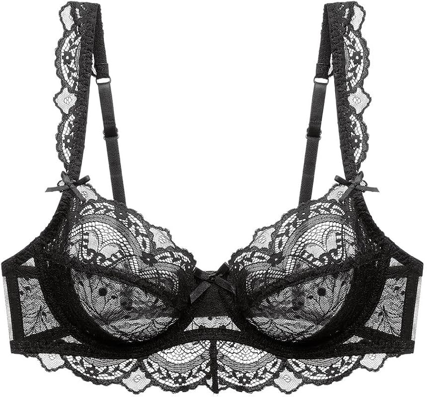 Brasier de encaje para mujer, con aros, sin relleno, copa suave, cómodo, para uso diario | Amazon (US)