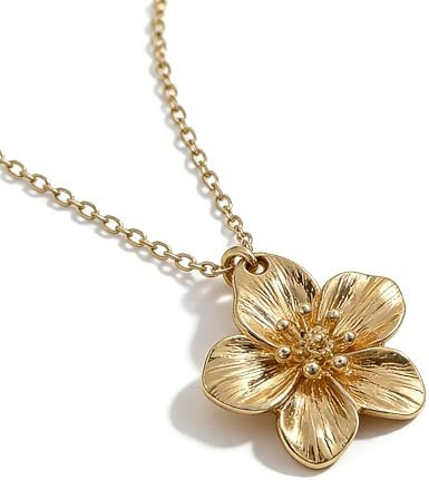 Flower Necklace for Women Flower Layered Necklaces Trendy Statement Necklace Floral Jewelry | Amazon (US)