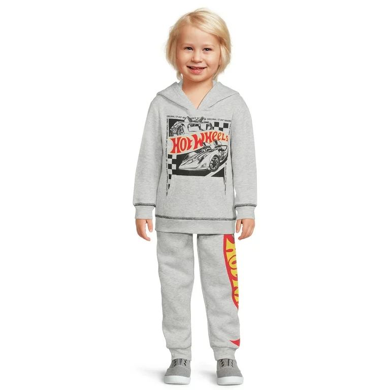 Hot Wheels Toddler Boys Jogger Set with Hood Outfit Set, 2 Piece, Sizes 12 Months to 5T - Walmart... | Walmart (US)