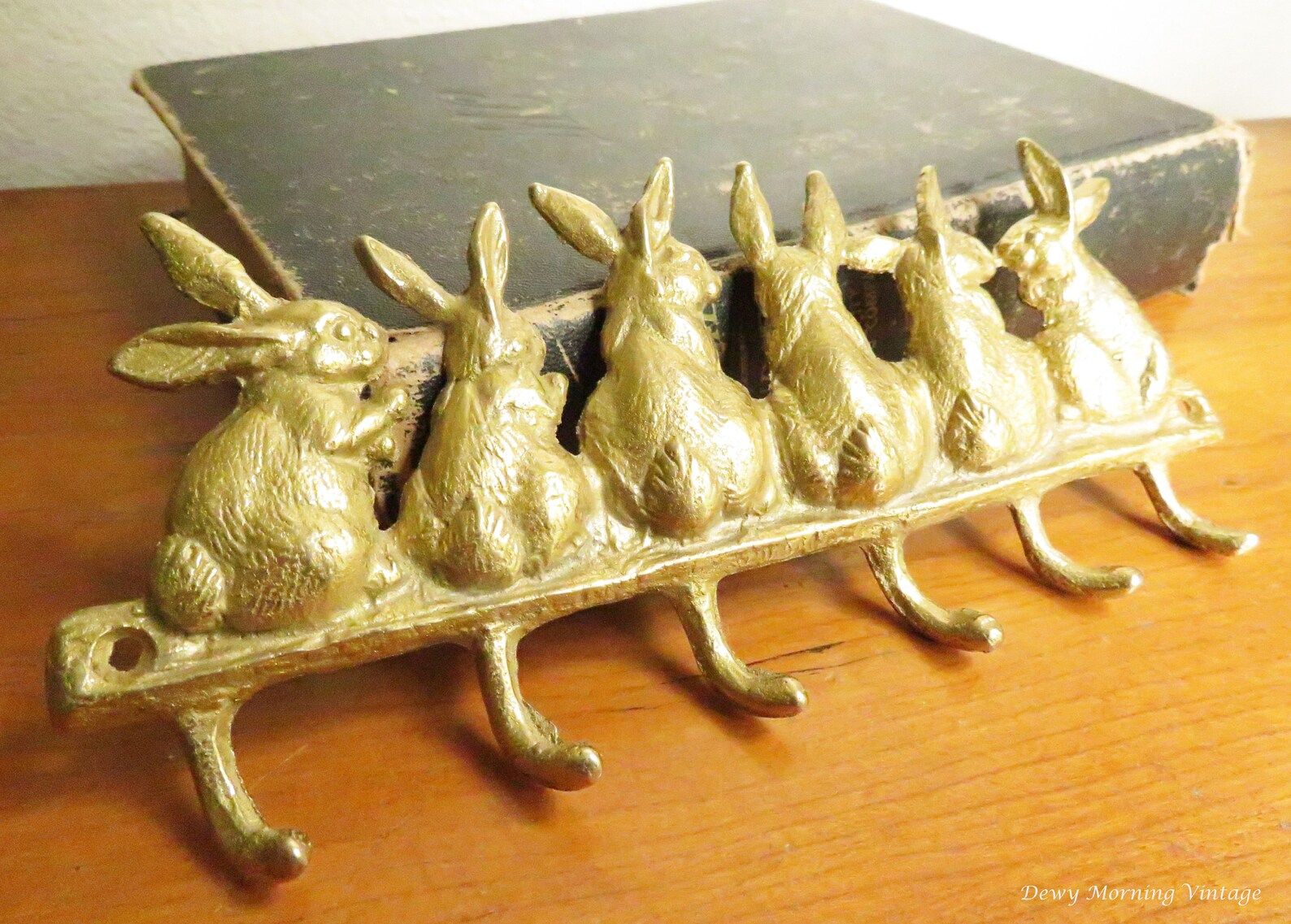 Clothing Hook Key Hanger Vintage Brass Gold Rabbit Wall | Etsy | Etsy (US)