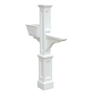 Mayne White Polymer 4 x 4 Mount Mailbox Post Lowes.com | Lowe's