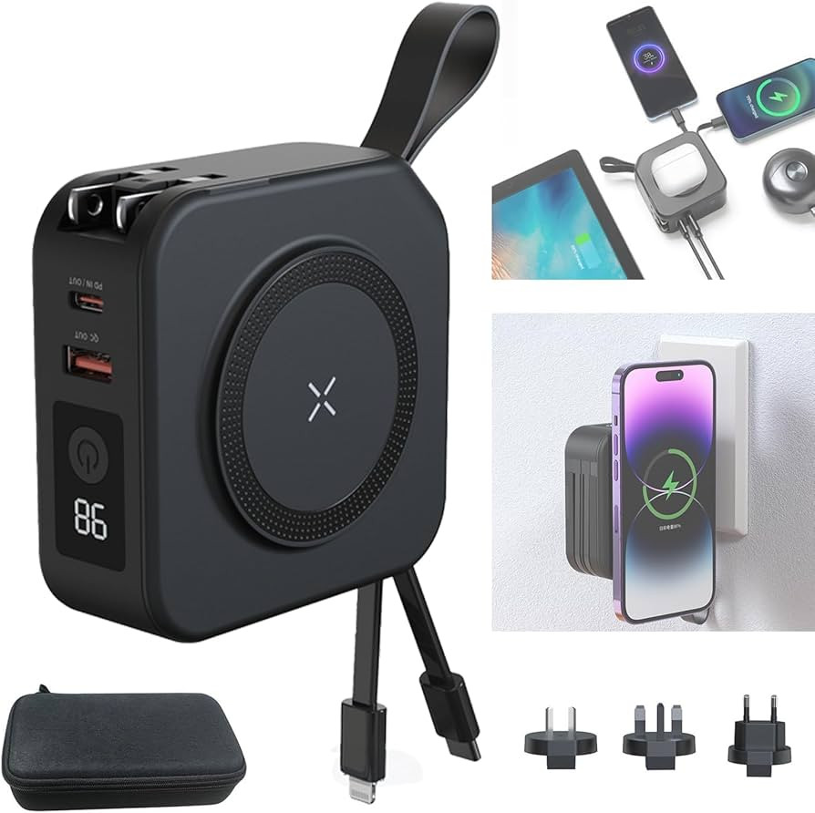 Powerpack Universal 5 in 1 Travel Power Bank - for Magsafe Battery Pack,10000mAh Power Bank with ... | Amazon (US)