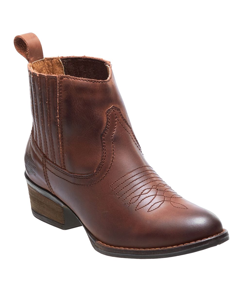 Harley-Davidson Footwear Women's Casual boots BROWN - Brown Curwood Leather Bootie - Women | Zulily