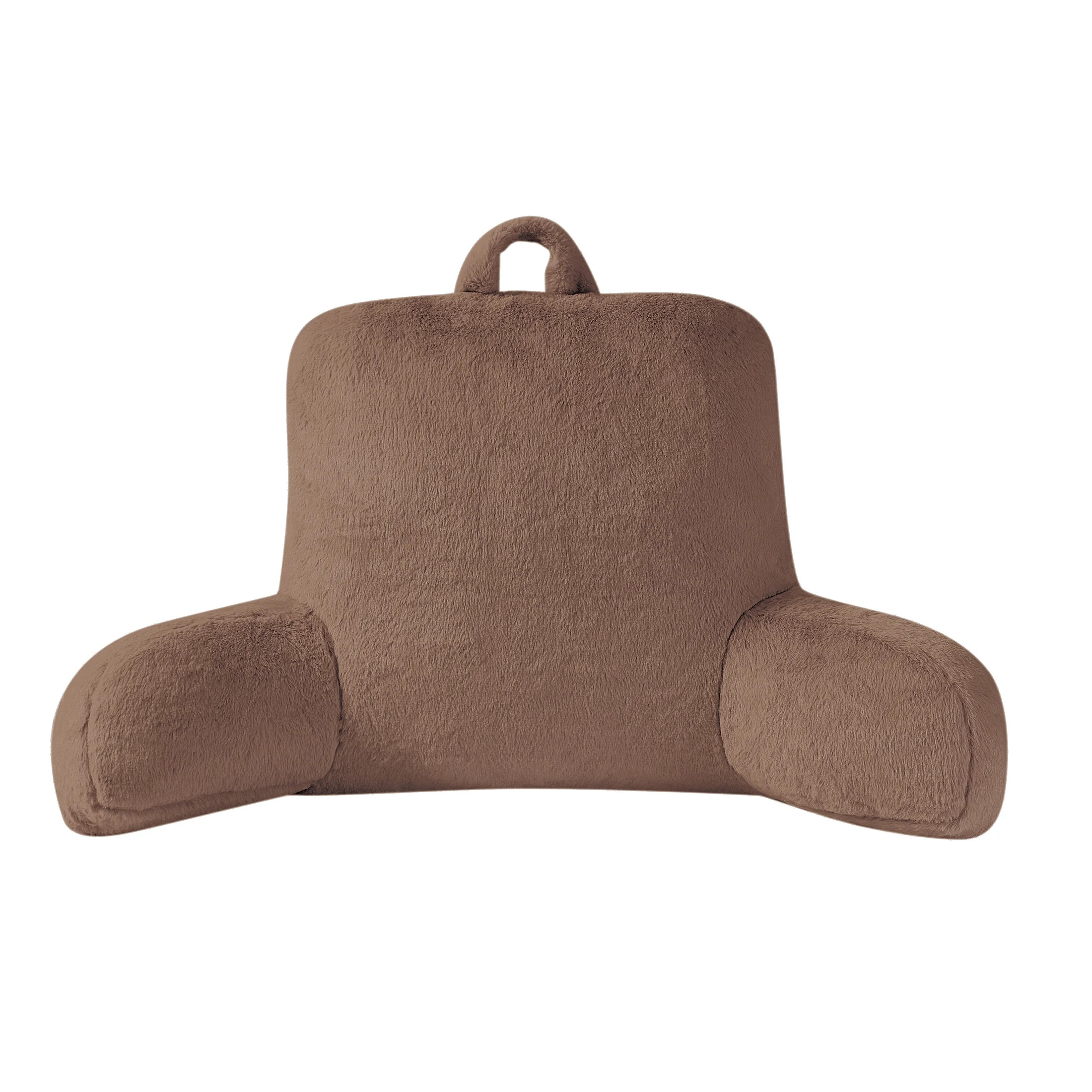 Mainstays Faux Fur Plush Backrest Pillow, Specialty Size, Warm Brownie - Walmart.com | Walmart (US)