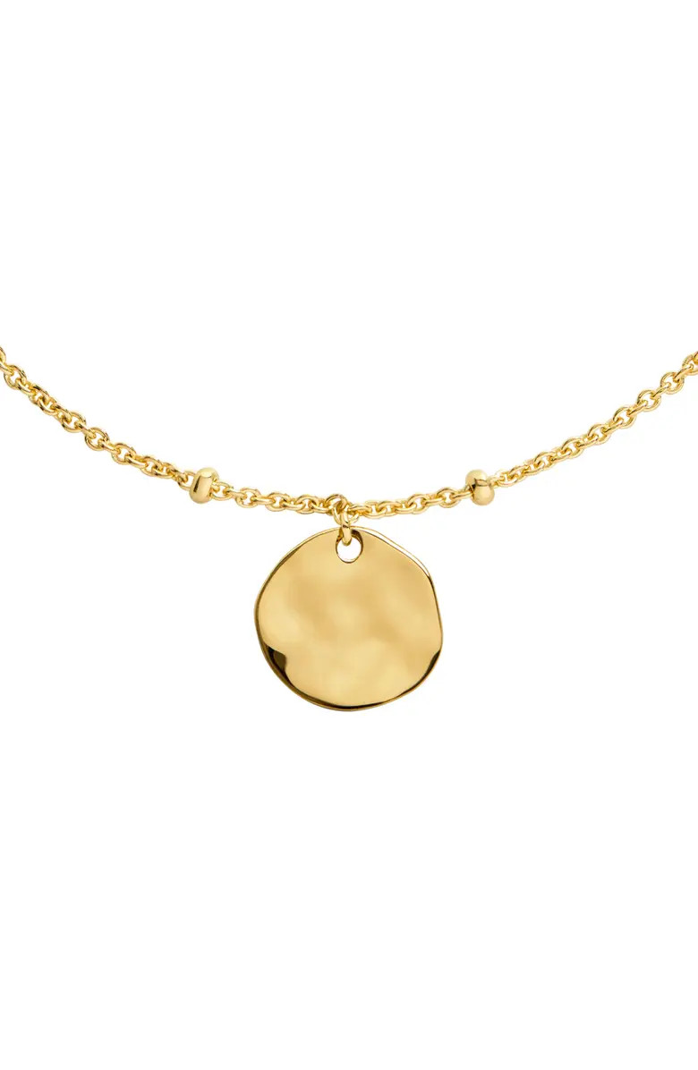 Monica Vinader Siren Muse Hammered Disc Pendant Station Necklace | Nordstrom | Nordstrom