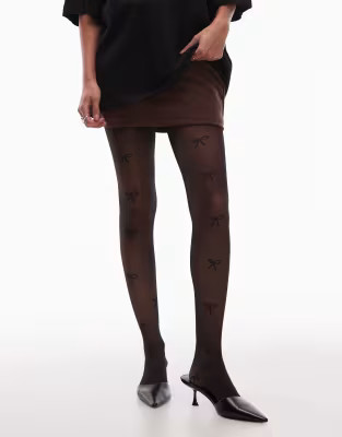 & Other Stories bow pattern sheer tights in black | ASOS (Global)