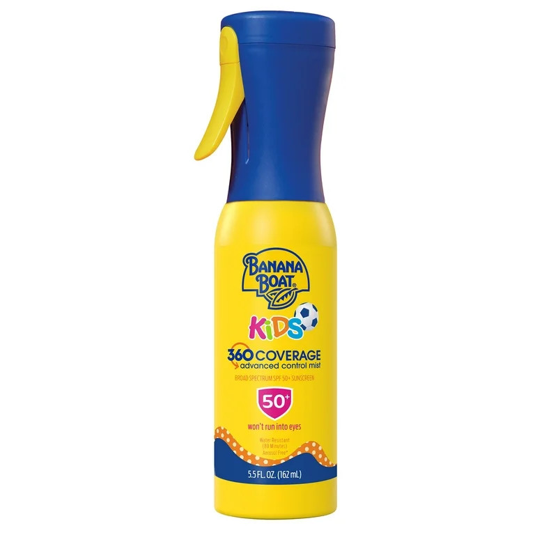 Banana Boat Kids 360 Coverage SPF 50 Sunscreen Mist, Refillable Kids Sunscreen Spray, 5.5 fl oz | Walmart (US)