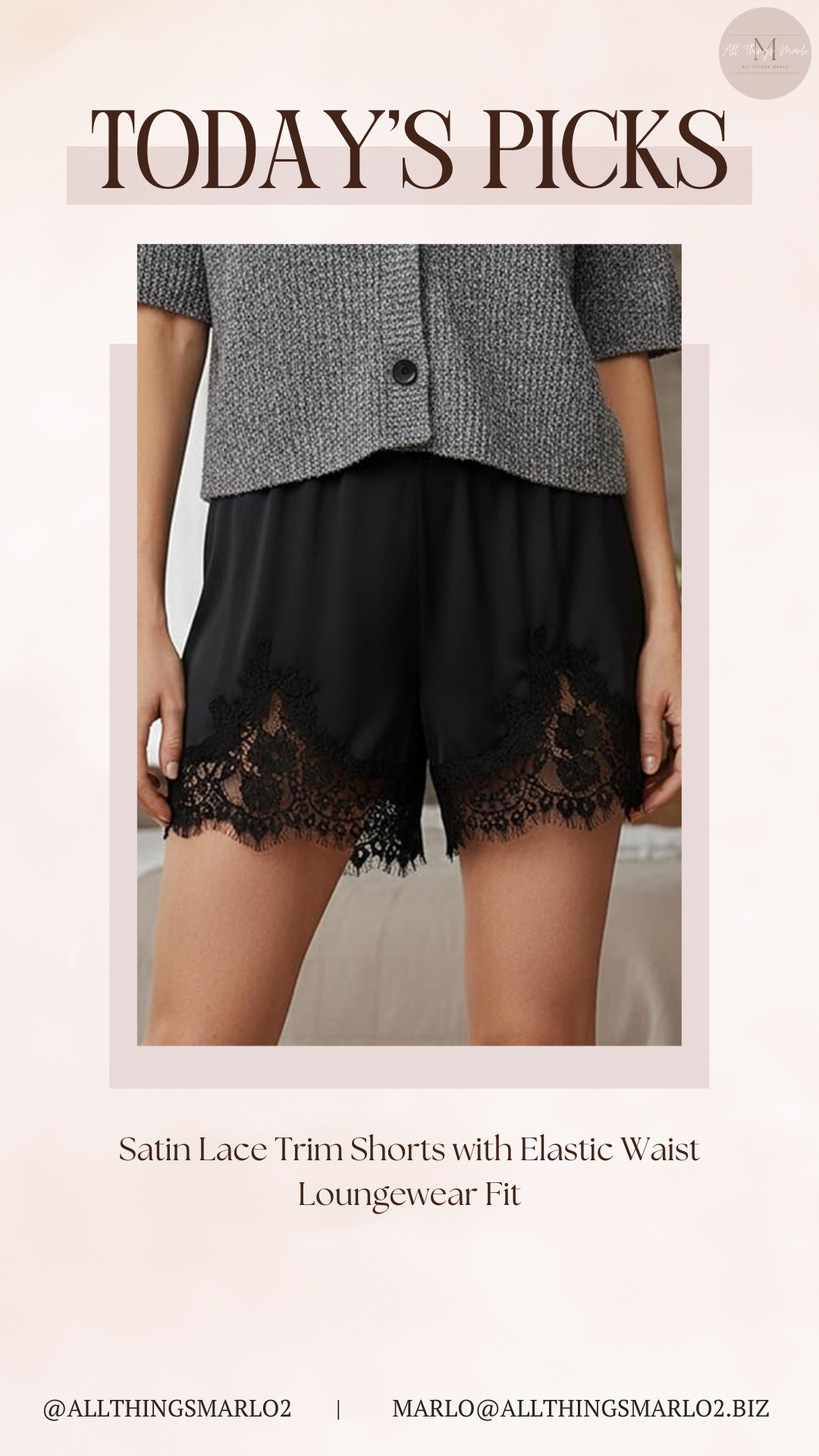 Satin Lace Trim Shorts with Elastic Waist Loungewear Fit
 

 #LTKSeasonal #LTKWorkwear #LTKTravel