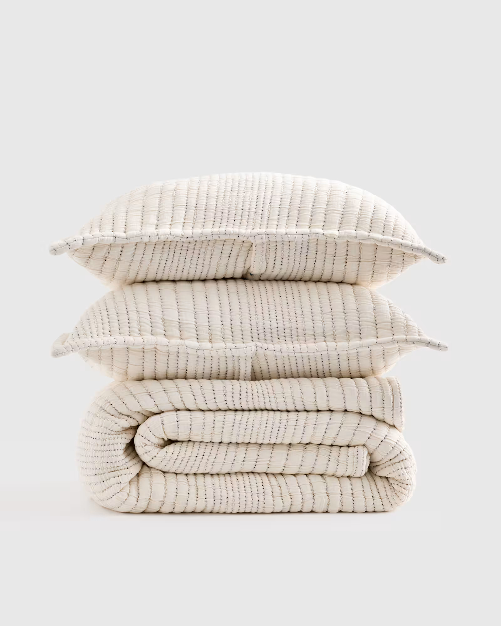 Organic Cotton Channel Stitch Coverlet Set | Quince