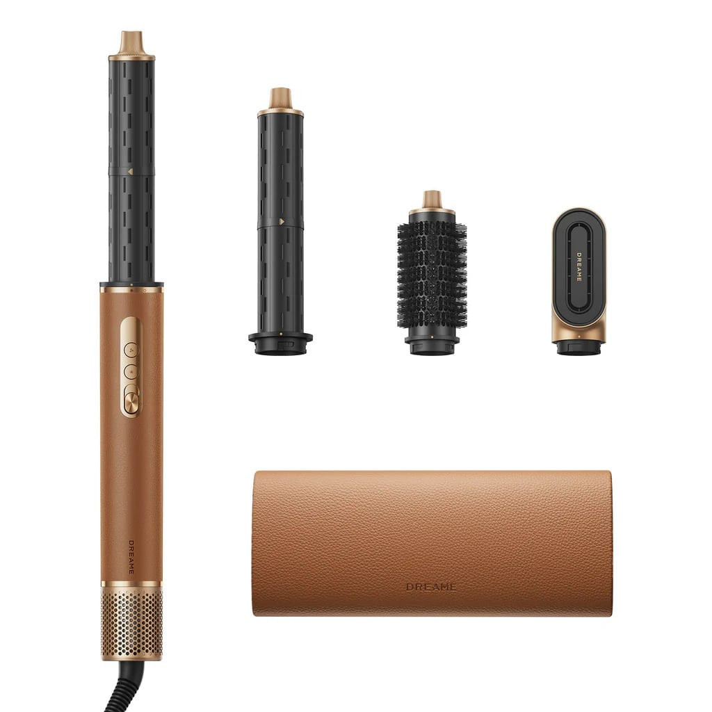 Dreame - AirStyle Suite Hair Styler – 3-in-1 Air Styling Tool with Auto-Wrap Curling, Fast Drying Jet Airflow, Intelligent - Brown | Best Buy U.S.