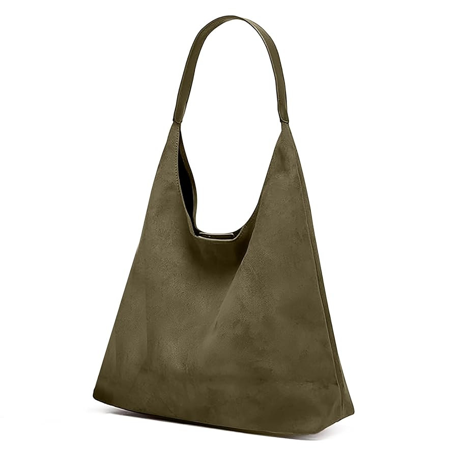 Suede Hobo Tote Bag for Women – Stylish Slouchy Handbag, Leather Work Bag, Women’s Handbags, ... | Amazon (US)