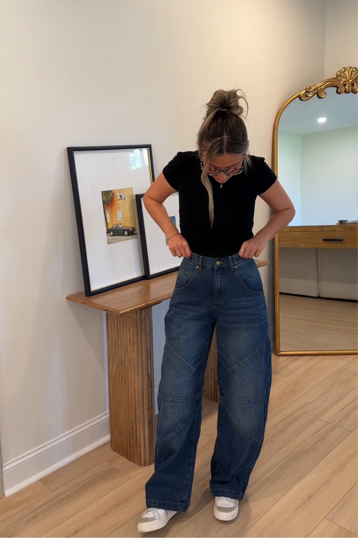 I’m wearing size small in the top! It’s part of a matching set from Amazon. So soft and stretchy. The jeans run small, I ordered the smallest size they have which is a 4 and they fit me perfectly, I’m normally a 0! 

#LTKfindsunder100 #LTKstyletip #LTKfindsunder50