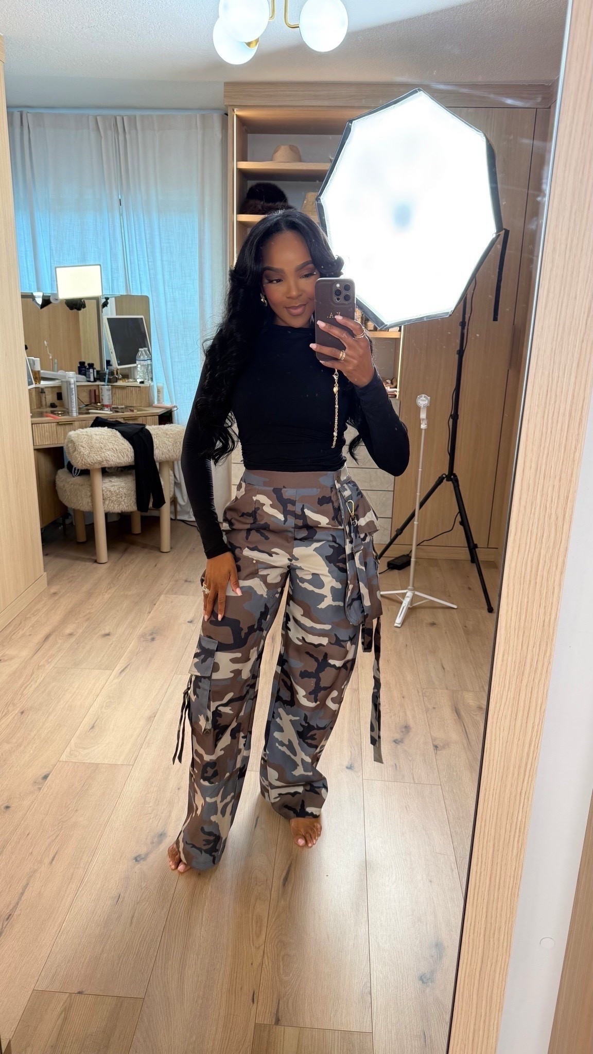 ✨ Effortless Cool, Street-Style Approved

A fitted black long-sleeve paired with relaxed camo cargo pants creates that perfectly balanced look that feels casual, confident, and intentionally styled. The sleek top keeps things clean while the statement pants do the heavy lifting, making this an easy outfit you can repeat without it ever feeling boring.

Perfect for:
• Casual days
• Content days
• Travel
• Off-duty moments

📏 Sizing:
Top: Small
Pants: Small

Measurements:
5’4” · 138 lbs · 34D · 27” waist · 40” hips

Save this post for later.

Camo pants outfit inspiration, elevated basics with edge, street-style casual looks, off-duty chic outfits, effortless everyday fashion.

#LTKootd #LTKPetite