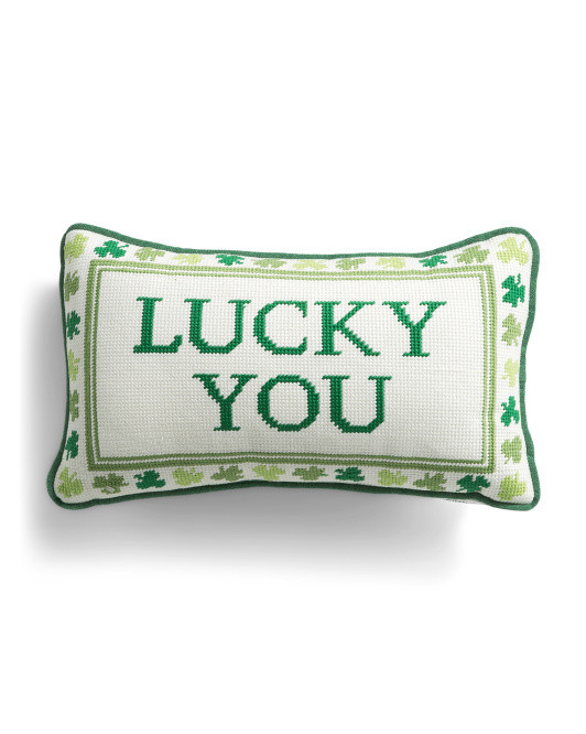 9x15 Lucky You Needlepoint Pillow | TJ Maxx