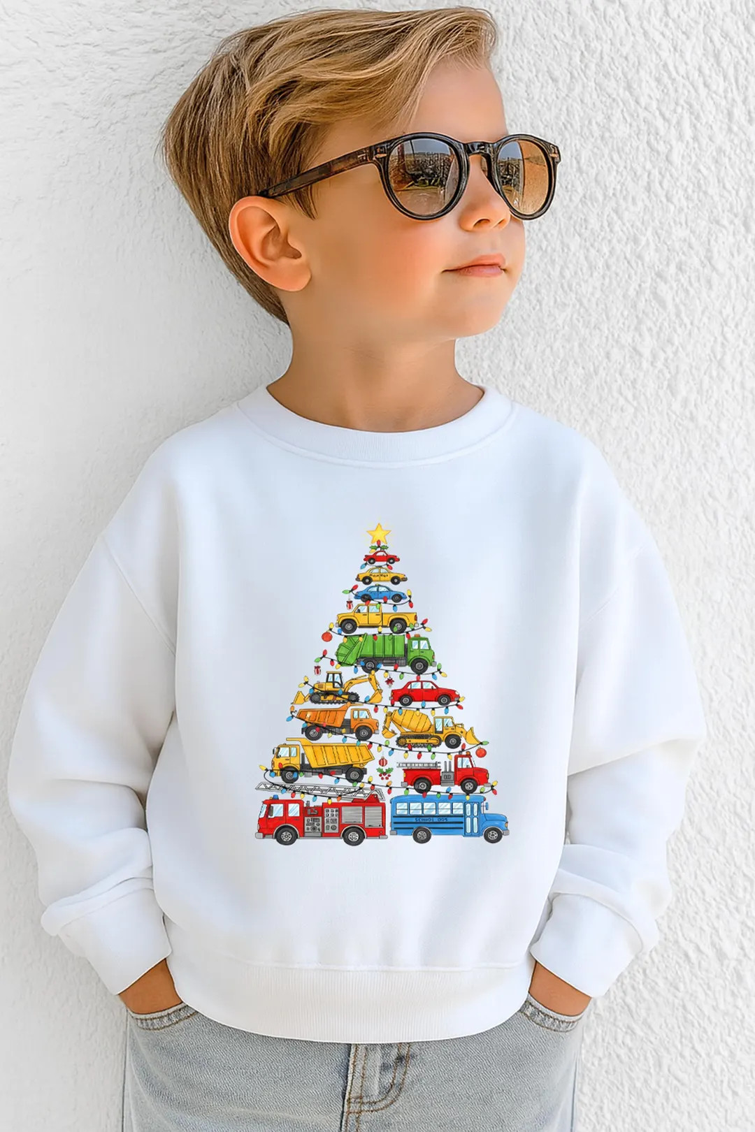 Christmas Kids Sweatshirt, Cars Christmas Tree Party Tee, Christmas 2025 Toddler Shirt, Funny Chr... | Etsy (US)