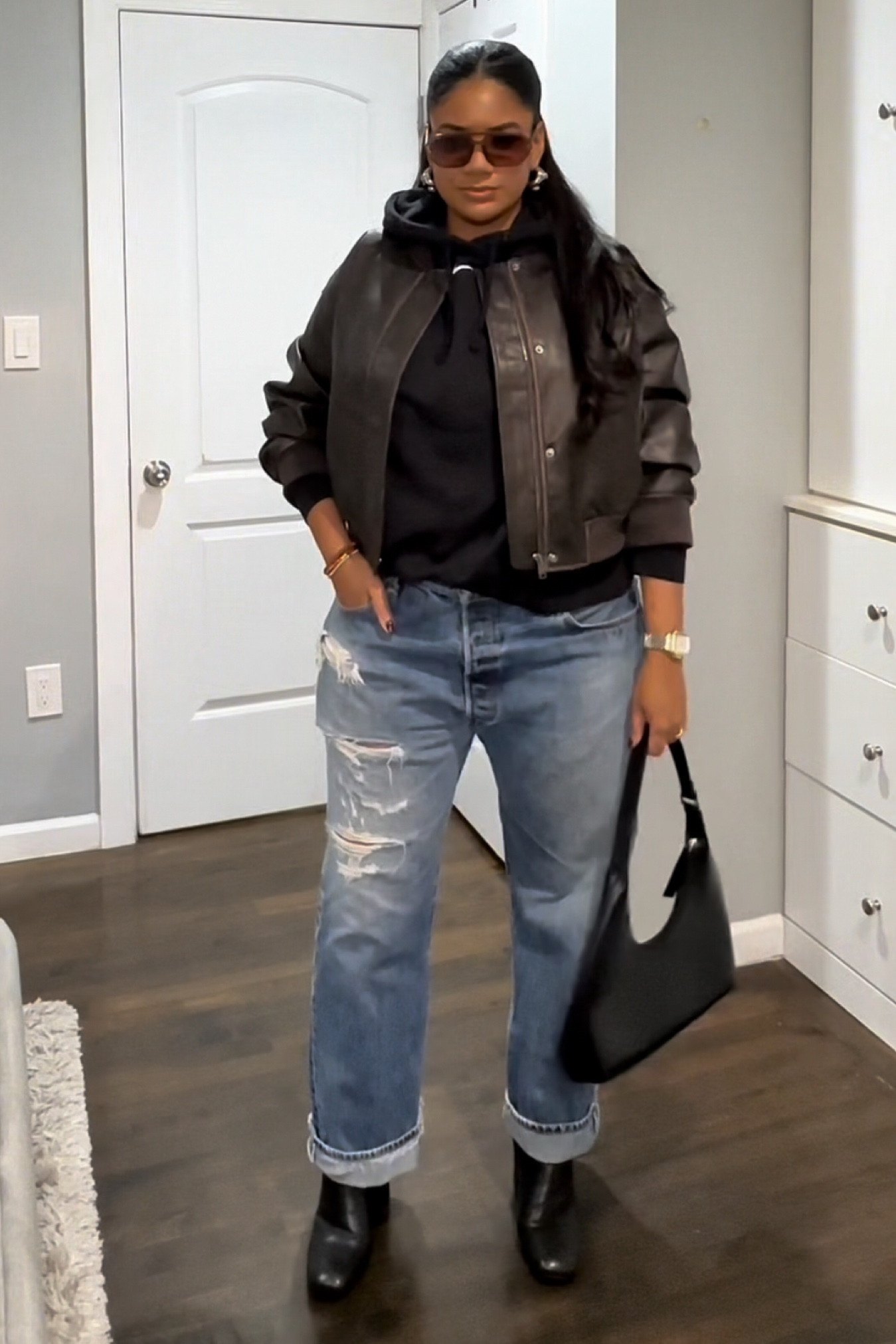 NYC fall outfit ft. Brown bomber jacket 🖤
Bomber: L
Jeans: 40x30
Hoodie: L

#LTKSeasonal #LTKMidsize #LTKStyleTip