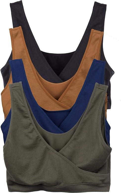 Caramel Cantina 4 Pack Nursing Maternity Women’s Sleep Comfort Bralette Bra | Amazon (US)